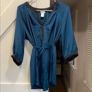 Teal maternity blouse